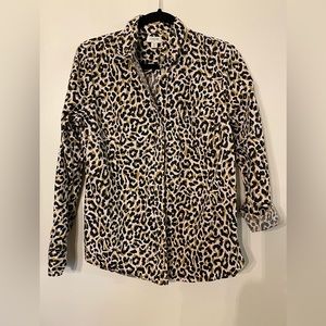 J. Crew leopard button down